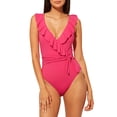 thumbnail image 1 of Bleu Rod Beattie Womens Rufflicious Surplice One-Piece Style-RBRF21797 Swimsuit, 1 of 2