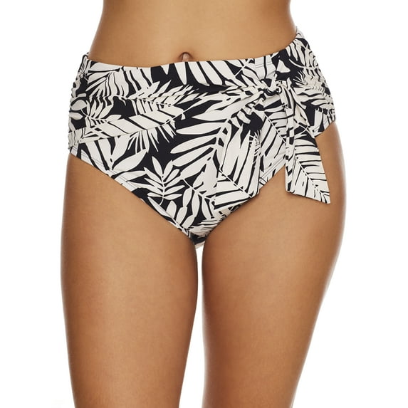 Bleu Rod Beattie Womens Urban Oasis High-Waist Draped Side-Tie Bikini Bottom Style-RBUO22572 Swimsuit