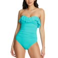 thumbnail image 1 of Bleu Swimwear Kore Shirred Ruffle Bandeau Tank with Molded Cups, 1 of 4