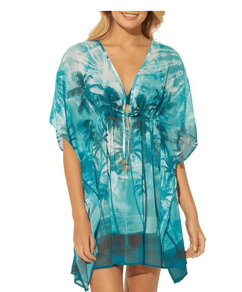 Bleu by Rod Beattie TROPIC THUNDER Printed Caftan Cover-Up, US