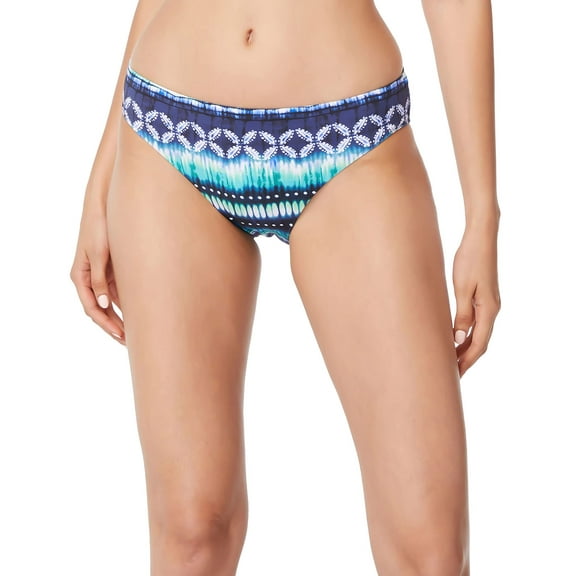 Bleu by Rod Beattie Women's Blue Printed Ruched-Back Bikini Bottoms