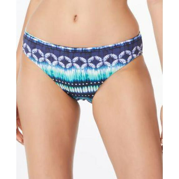 Bleu by Rod Beattie Women's Blue Printed Ruched-Back Bikini Bottoms
