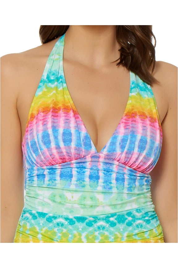 Women's Day Tripper Halter Tankini Top Swimwears, Multi-Color, 6