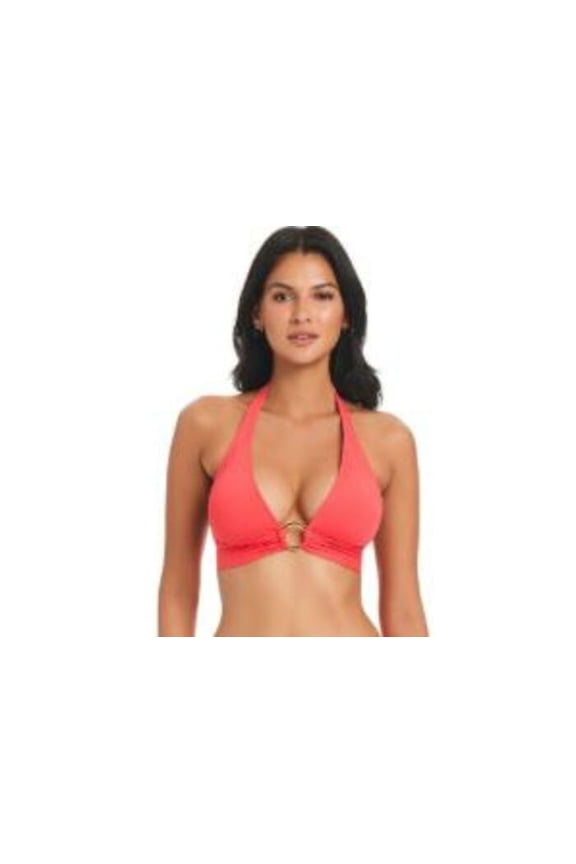 Women's Ring Me Up Pink Halter Bikini Top 8
