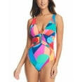 thumbnail image 1 of Bleu by Rod Beattie Womens Cutout-Front One-Piece Multi 10, 1 of 1