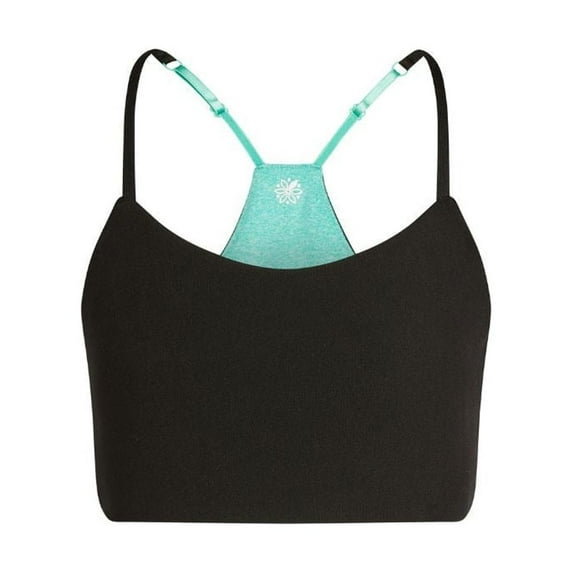 Bleuet Bleum Racerback Girls Sports Bra Ultra-soft Seamless Reversible Adjustable Girls First & Teen Sports Bra, Sizes 8-22, 1-Pack