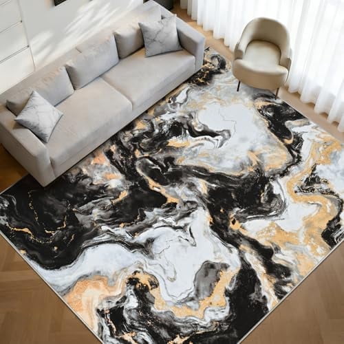 Bleum Cade 5'x7' Area Rugs for Living Room Machine Washable Rugs Abstract Vintage Indoor Rug Carpet Soft Lightweight Large Area Rug for Bedroom Dining Room Kitchen Foldable Nonslip Rug
