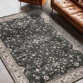 thumbnail image 1 of Bleum Cade Farmhouse Washable 5'x7' Area Rug, Dark Gray Vintage Persian Living Room Rug,Ultra Soft Faux Wool Non Slip Low Pile Carpet for Bedroom, Dining Room, Office,Retro Area Rug Indoor Decor, 1 of 11