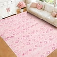 thumbnail image 1 of Bleum Cade Rugs for Living Room 8'x10' Pink Washable Rugs for Bedroom, Printed Romantic Hearts Low Pile Carpet, Ultra Soft Non Slip Durable Large Area Rugs for Mother's Day Gift, 1 of 7
