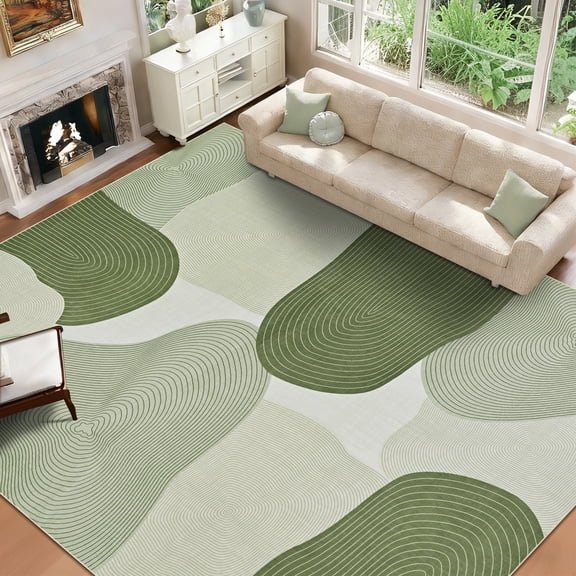 Bleum Cade 8x10 Area Rugs for Living Room, Abstract Rug Ultra Soft Washable Rugs for Bedroom, Anti Slip Durable Stain Resistant Larg Carpet Home Decor for Dining Room,Green