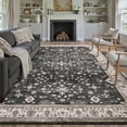 thumbnail image 1 of Bleum Cade Vintage Washable 8'x10' Area Rugs for Living Room,Dark Gray Farmhouse Carpet for Bedroom,Low Pile Soft Large Rug with Rubber Backing for Dining Room Kitchen Home Decor, 1 of 11
