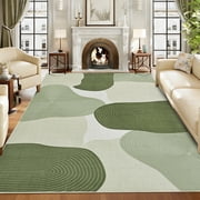 Bleum Cade 5x7 Area Rugs for Living Room, Abstract Rug Ultra Soft Washable Rugs for Bedroom, Anti Slip Durable Stain Resistant Larg Carpet Home Decor for Dining Room,Green