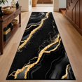 thumbnail image 1 of Bleum Cade 2x6 Runner Rugs for Hallways Kitchen Modern Abstract Washable Rug Soft Non Slip Black Gold Marble Indoor Carpet for Laundry Entryway Bedroom Bathroom, 1 of 12
