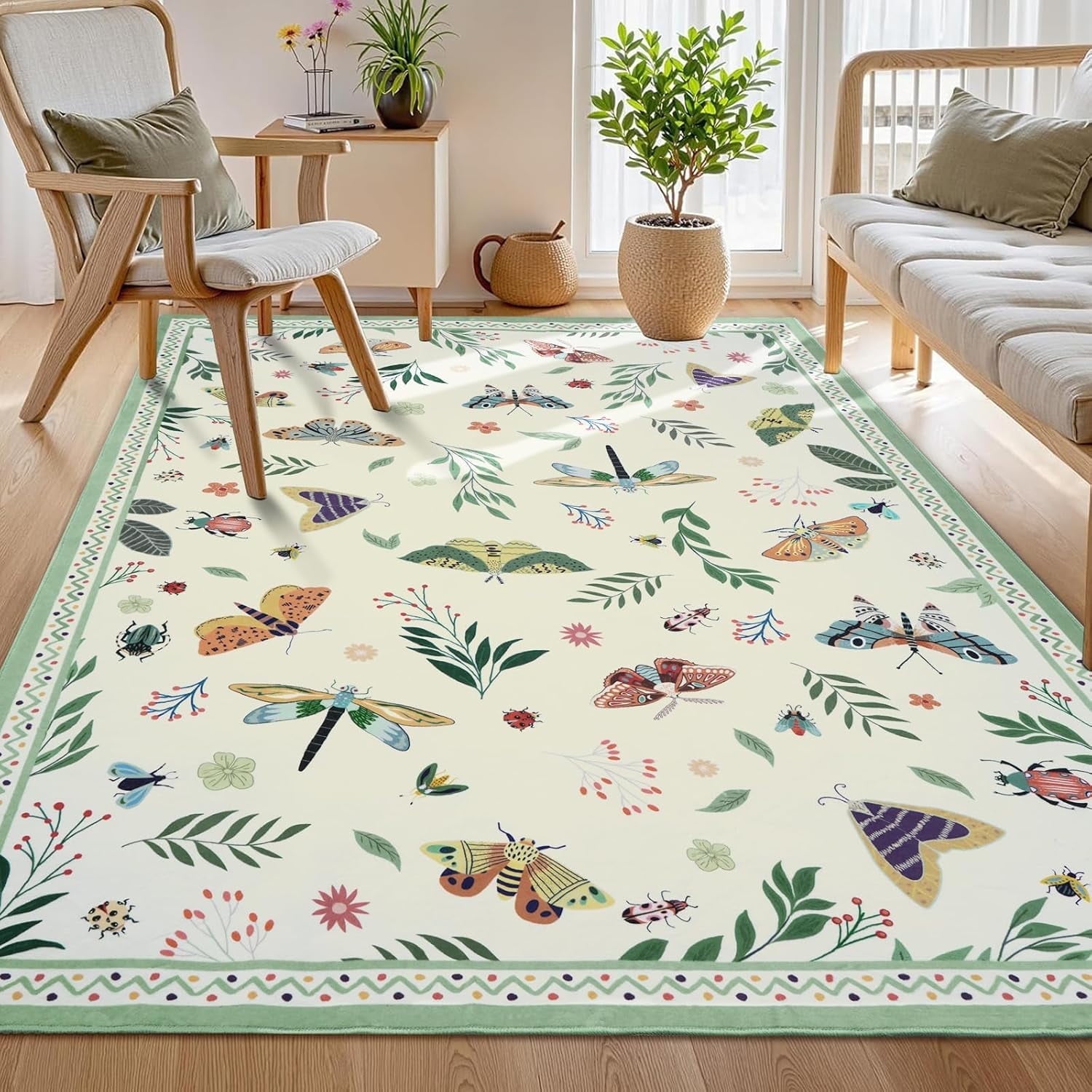 Bleum Cade 3'x5' Boho Area Rugs for Living Room, Machine Washable ...