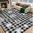 thumbnail image 1 of Bleum Cade Christmas Snowflake 5'x7' Area Rugs for Living Room, Washable Rugs for Bedroom Dinning Room,Grey Buffalo Plaid Rug Ultra Soft Non Slip Durable Large Carpet Home Decor, 1 of 9