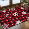 thumbnail image 1 of Bleum Cade Christmas Snowflake Area Rugs 2x3 Entryway Rug, Red Buffalo Plaid Non Slip Washable Door Mat,Outdoor Indoor Welcome Mat for Entrance,Christmas Decorations, 1 of 7