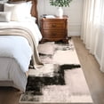 thumbnail image 1 of Bleum Cade Modern Abstract Patchwork Indoor Runner Rug for Living Room, 2'x 6' Rug, Throw Carpet for Office Entryway Dining Room,Chocolate, 1 of 11