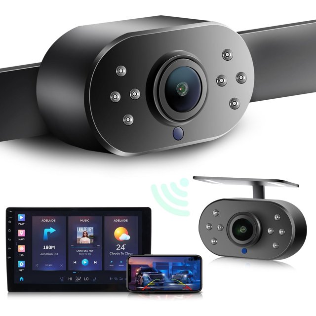 Bleylajoy WiFi Car License Plate Backup Camera with IR LEDs, Wireless