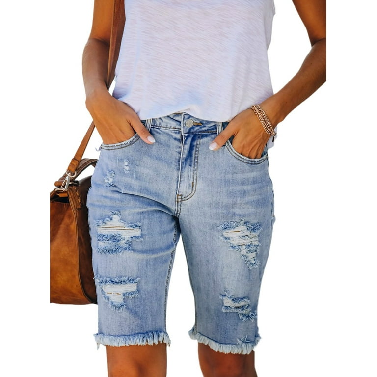 Distressed bermuda shorts outfit deals