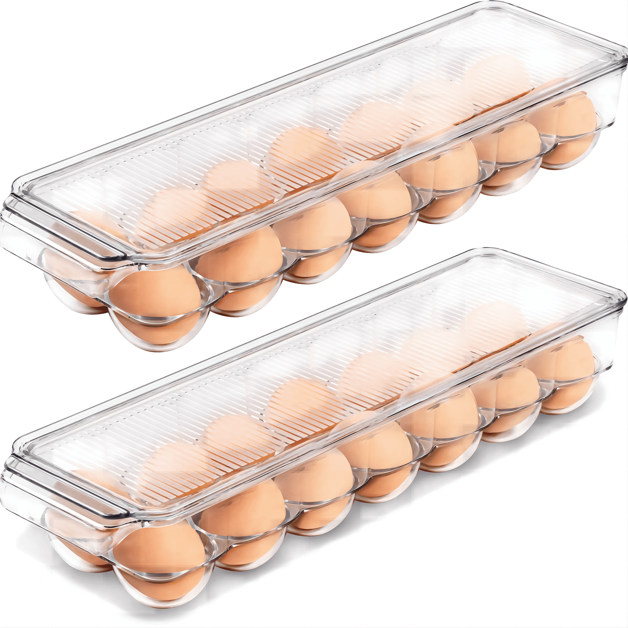 OnDisplay Stackable Acrylic Gravity Egg Tray Holder for Fridge - Food-Safe  PET Refrigerator Storage Bin for Eggs - Vandue