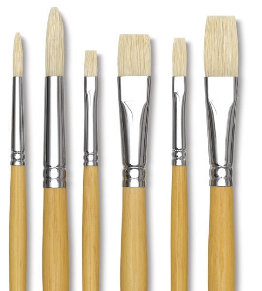 Blick Academic White Bristle Combination Set - Large, Set of 6