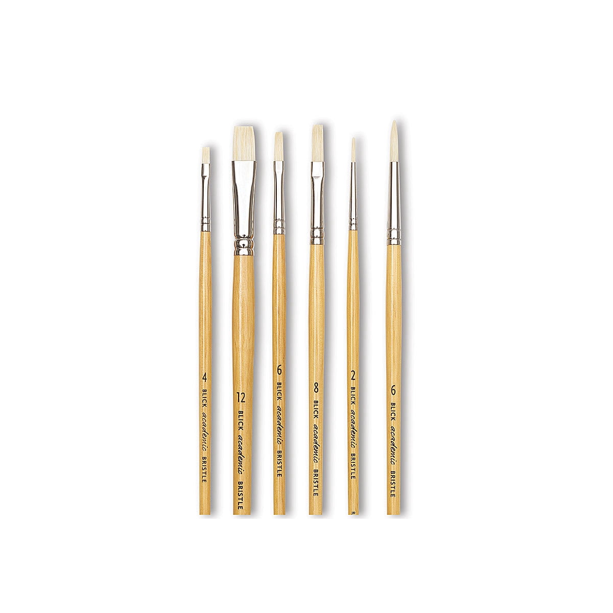 Blick Academic White Bristle Set - Small, Set of 6