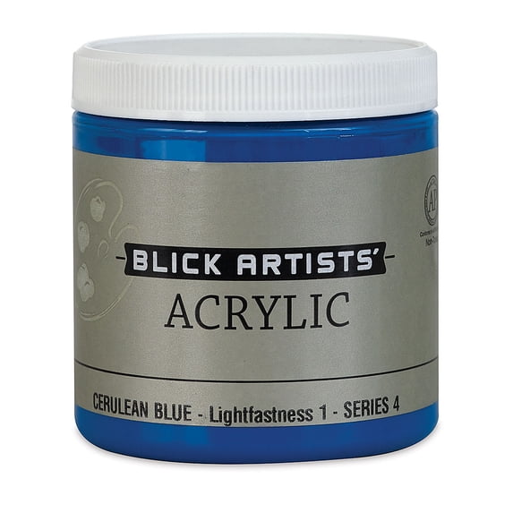 Blick Artists' Acrylic - Cerulean Blue, 8 oz jar