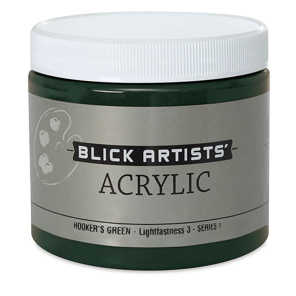 Blick Artists' Acrylic - Hooker's Green, 16 oz jar