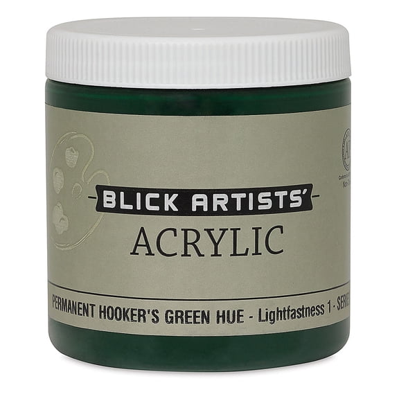 Blick Artists' Acrylic - Permanent Hooker's Green Hue, 8 oz jar