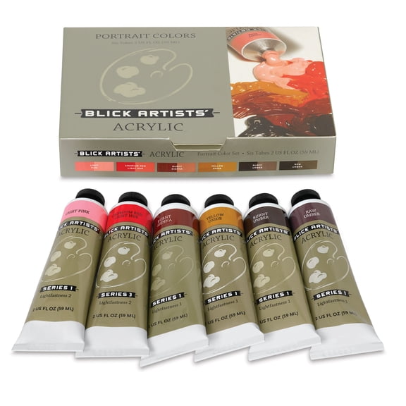 Blick Artists' Acrylic Set - Set of 6, Portrait Colors, 2 oz