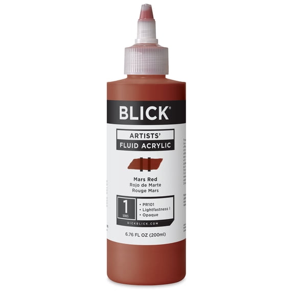 Blick Artists’ Fluid Acrylic - Mars Red, 200 ml