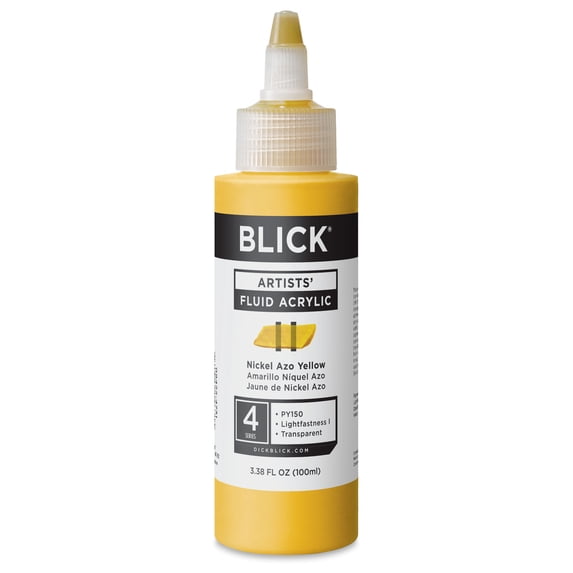 Blick Artists’ Fluid Acrylic - Nickel Azo Yellow, 100 ml