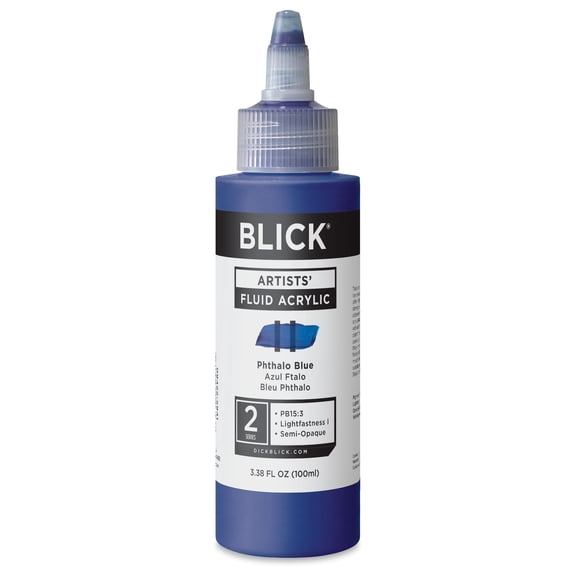 Blick Artists Fluid Acrylic - Phthalo Blue, 100 ml