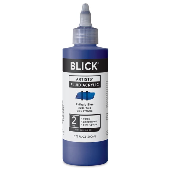 Blick Artists’ Fluid Acrylic - Phthalo Blue, 200 ml