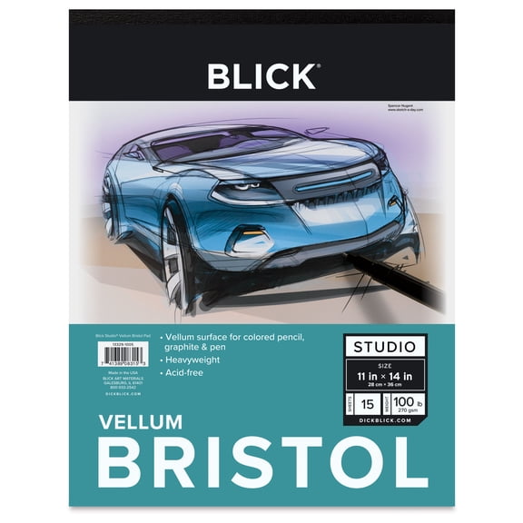 Blick Bristol Pad - 11" x 14", Vellum, 15 Sheets