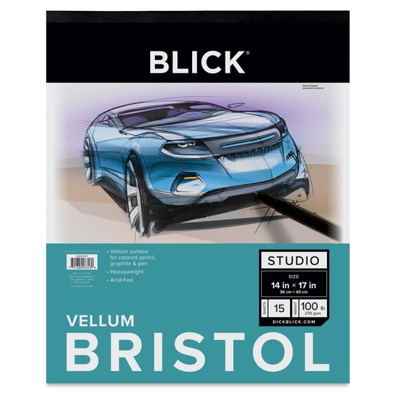 Blick Bristol Pad - 14" x 17", Vellum, 15 Sheets