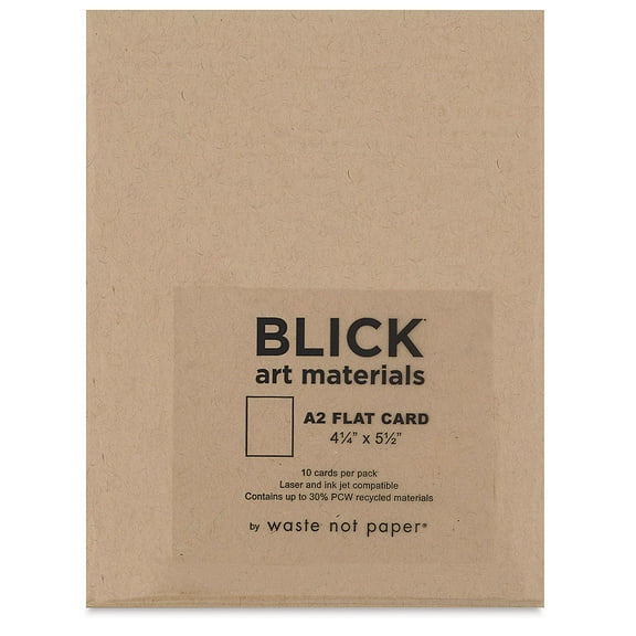 Blick Cards and Envelopes - A2 Flat Card, Paper bag, 4-1/4" x 5-1/2", Pkg of 10