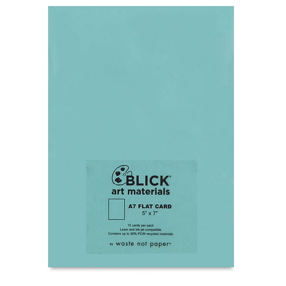 Blick Cards and Envelopes - A7 Flat Card, Pool, 5" x 7", Pkg of 10