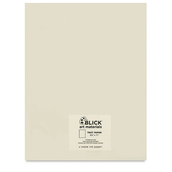 Blick Cards and Envelopes - Text Paper, Soft White, 8-1/2" x 11", Pkg of 10 Sheets