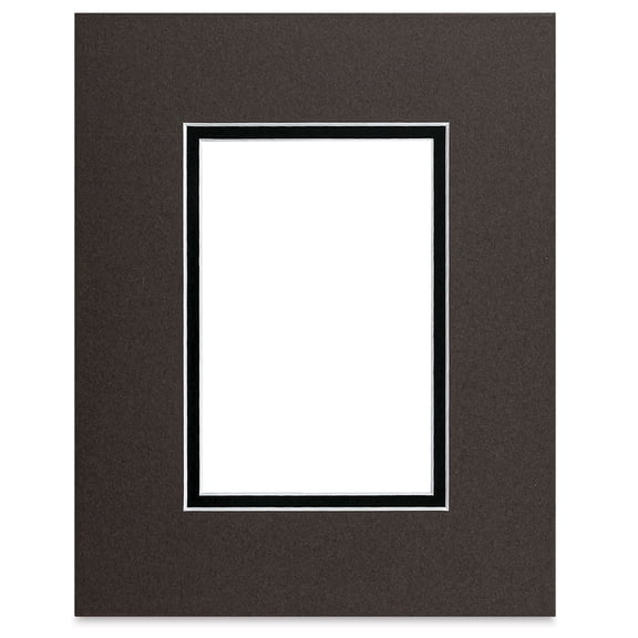 Blick Double Mat - Cinder over Smooth Black, 8" x 10" (3-3/4" x 5-3/4" opening)