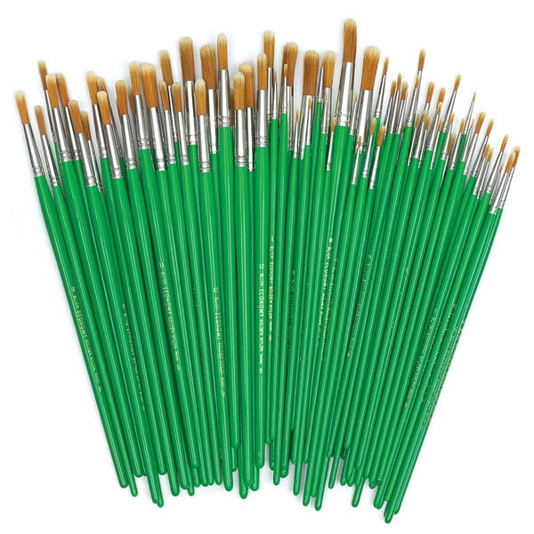 Blick Economy Golden Nylon Brush Class Pack - Round, Long Handle, Classpack 72