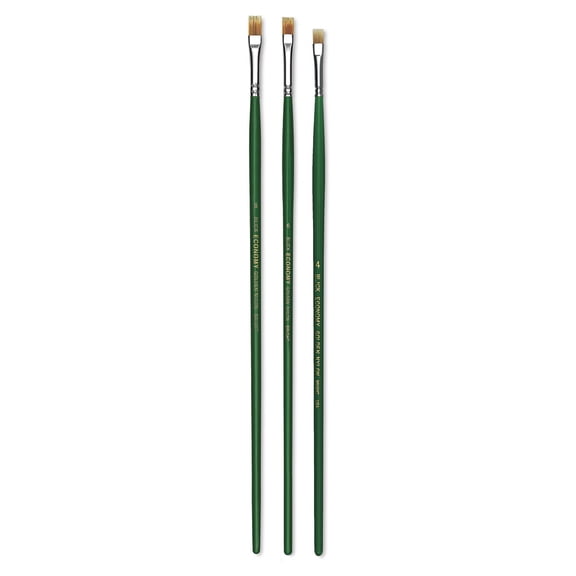 Blick Economy Golden Nylon Brush Set - Bright, Long Handle, Set of 6