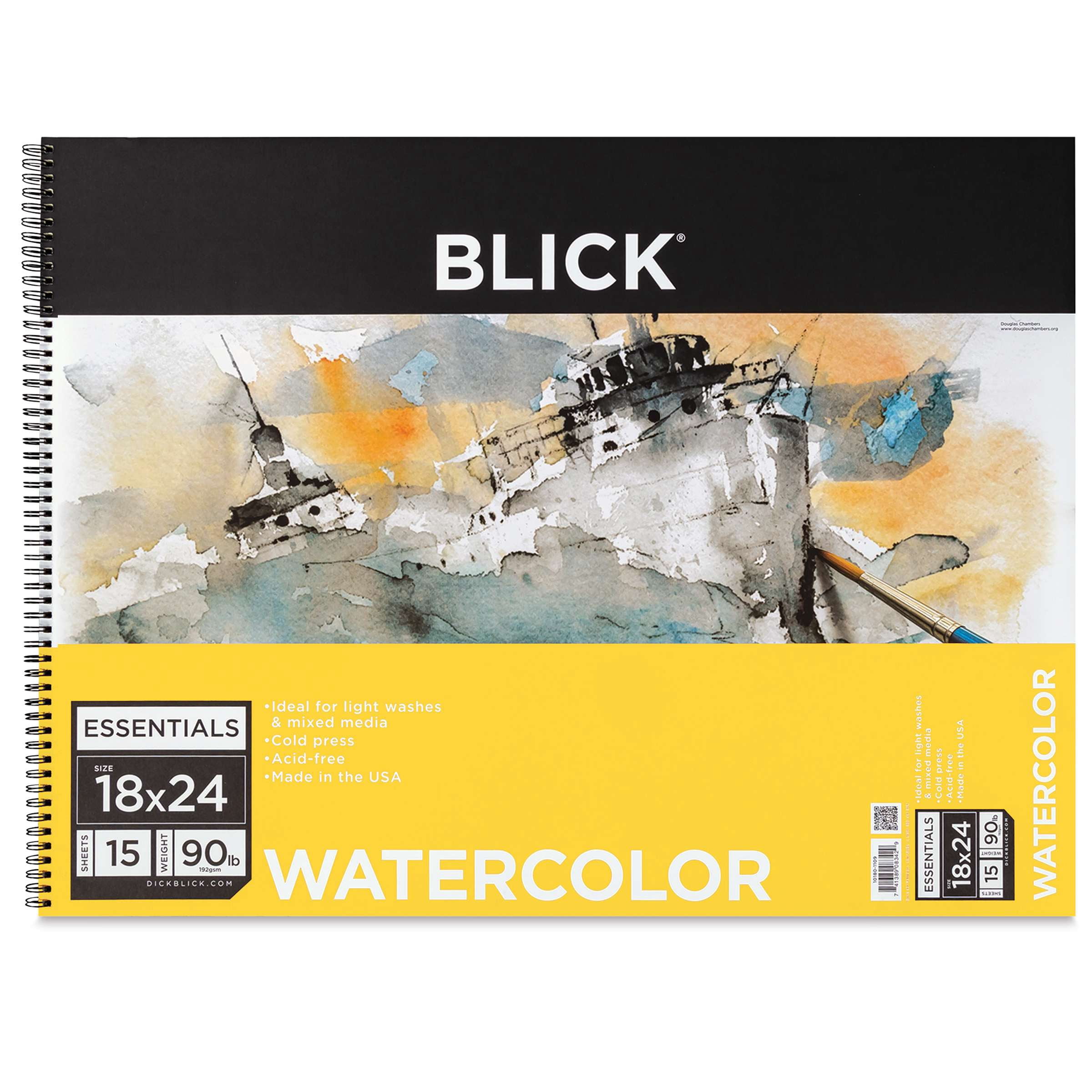 Blick Essentials Watercolor Pad - , 18" x 24", 90 lb, Spiral-bound, 15 Sheets