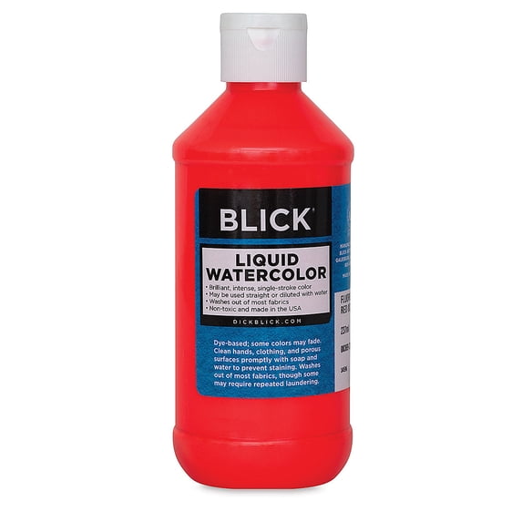 Blick Liquid Watercolor - Fluorescent Red, 8 oz bottle