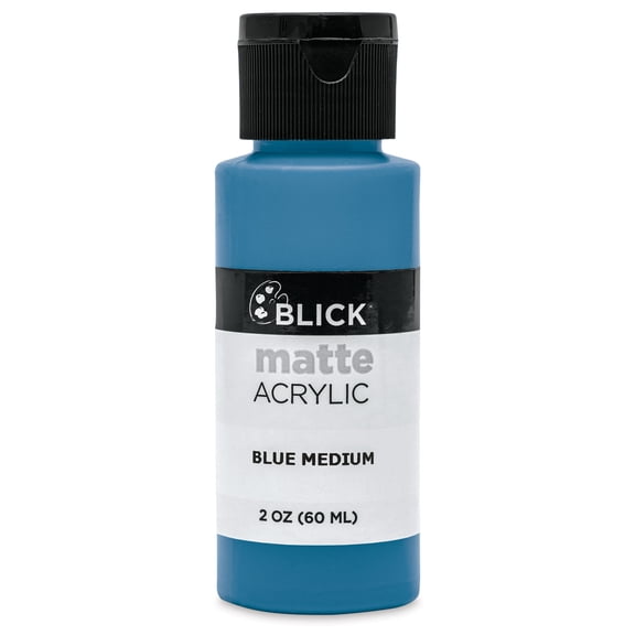 Blick Matte Acrylic - Blue Medium, 2 oz bottle