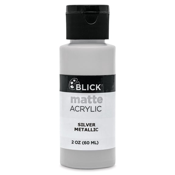 Blick Matte Acrylic - Silver Metallic, 2 oz bottle