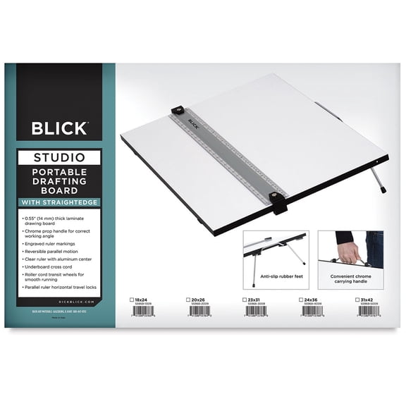Blick Portable Tabletop Drafting Board with Parallel Ruler Straight Edge - 24" x 36"