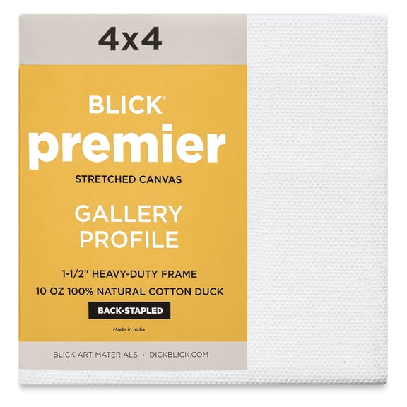 Blick Premier Stretched Cotton Canvas - Gallery Profile, Back-Stapled, 4" x 4"