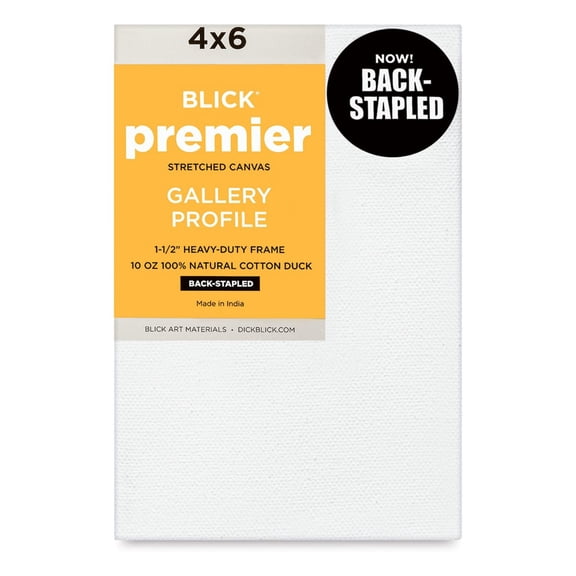 Blick Premier Stretched Cotton Canvas - Gallery Profile, Back-Stapled, 4" x 6"