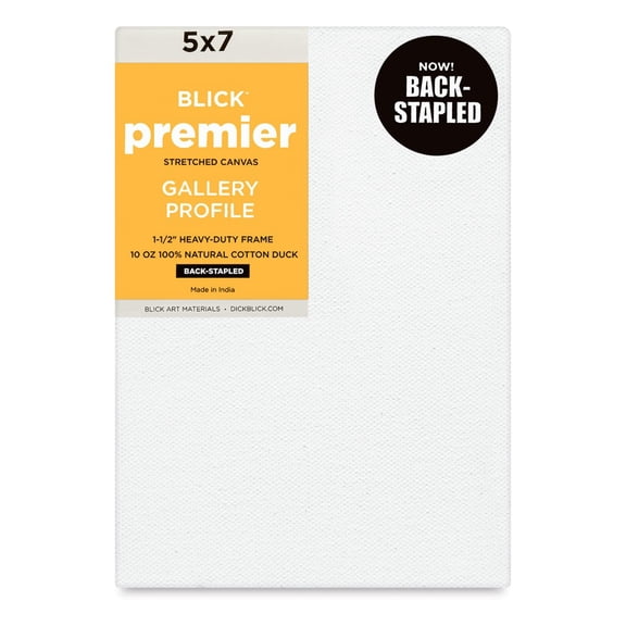 Blick Premier Stretched Cotton Canvas - Gallery Profile, Back-Stapled, 5" x 7"